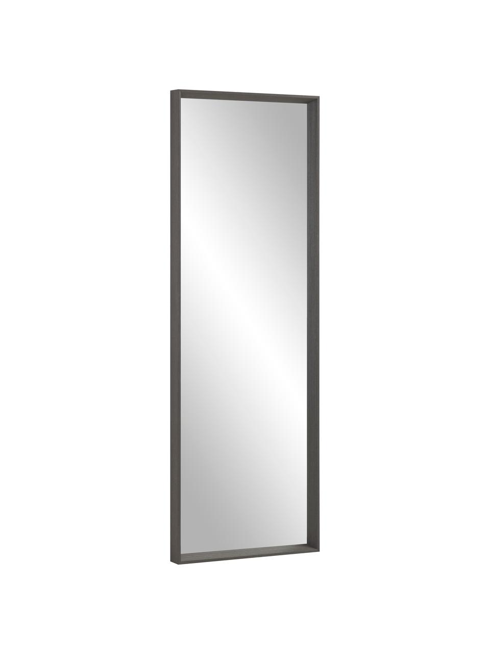 Eckiger Wandspiegel Nerina mit dunkelbraunem Holzrahmen, Rahmen: Holz, Spiegelfläche: Spiegelglas, Braun , B 52 x H 152 cm