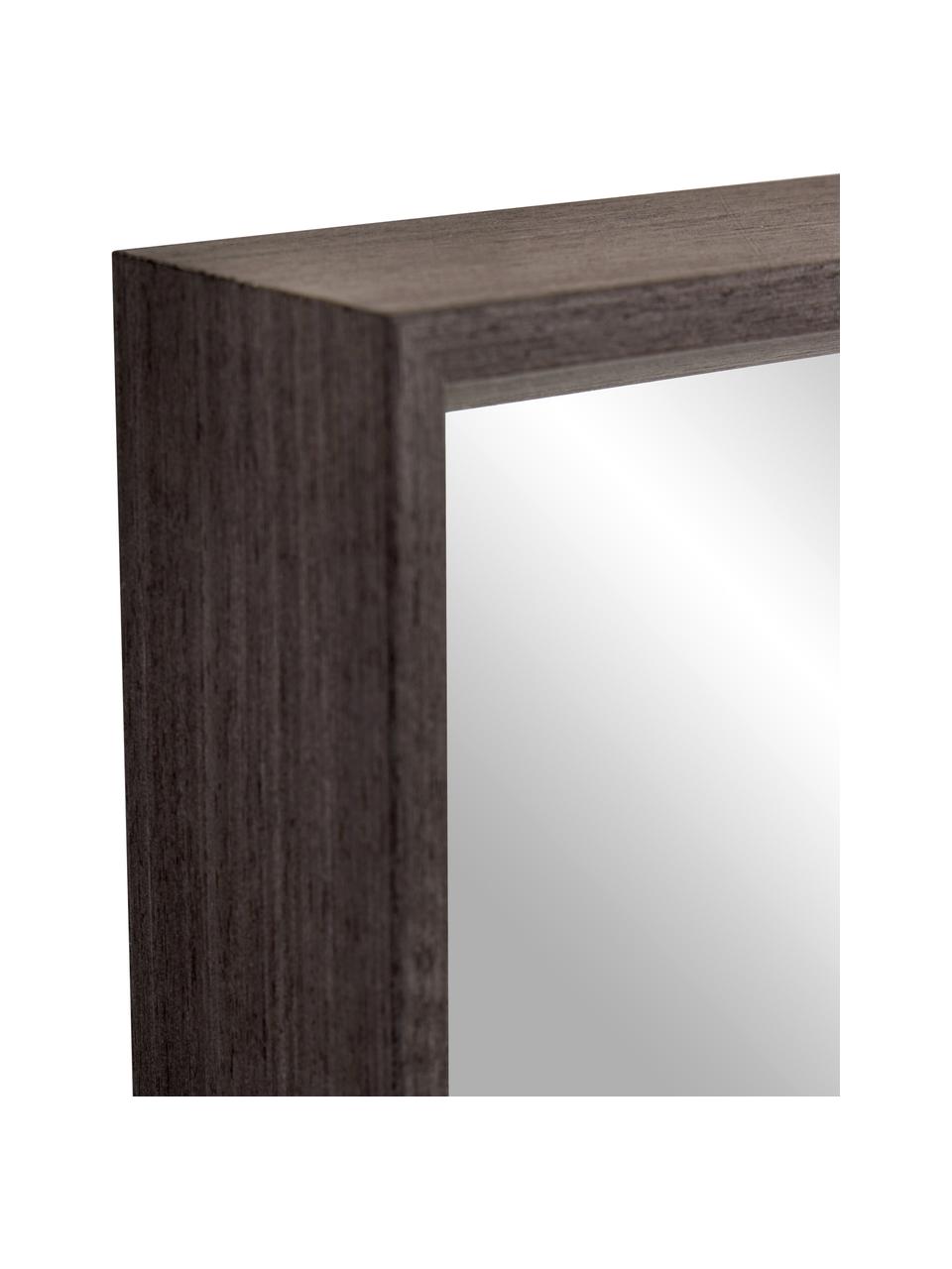 Specchio rettangolare da parete con cornice in legno marrone scuro Nerina, Cornice: legno, Superficie dello specchio: lastra di vetro, Marrone, Larg. 52 x Alt. 152 cm