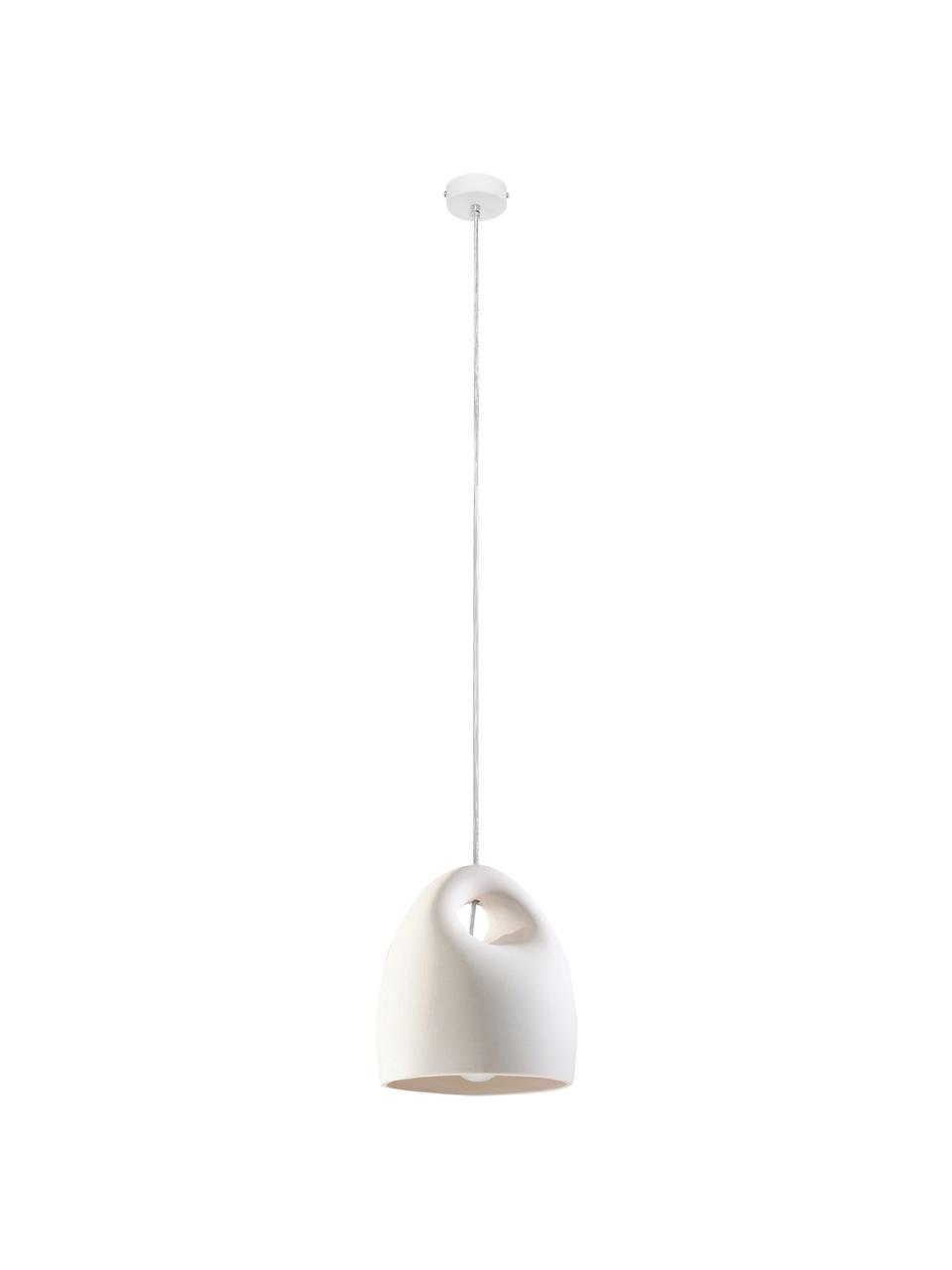 Lampa wisząca z ceramiki Sativa, Biały, Ø 20 x W 26 cm