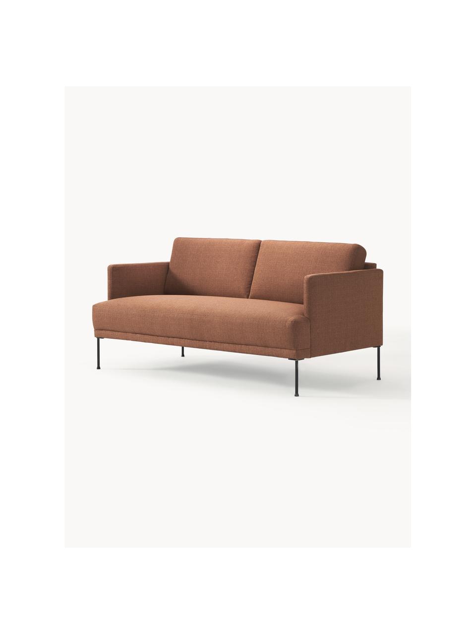 Sofa Fluente (2-Sitzer), Bezug: 100% Polyester Der strapa, Gestell: Massives Kiefernholz, Füße: Metall, pulverbeschichtet, Webstoff Nougat, B 166 x T 85 cm