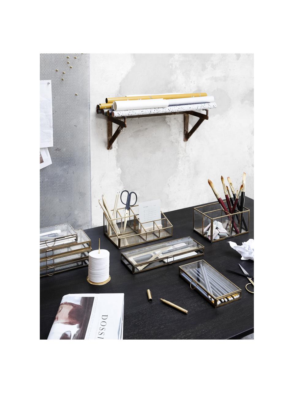 Organizer Sorted, Cornice: metallo ottonato, Trasparente, ottone, Larg. 21 x Alt. 13 cm