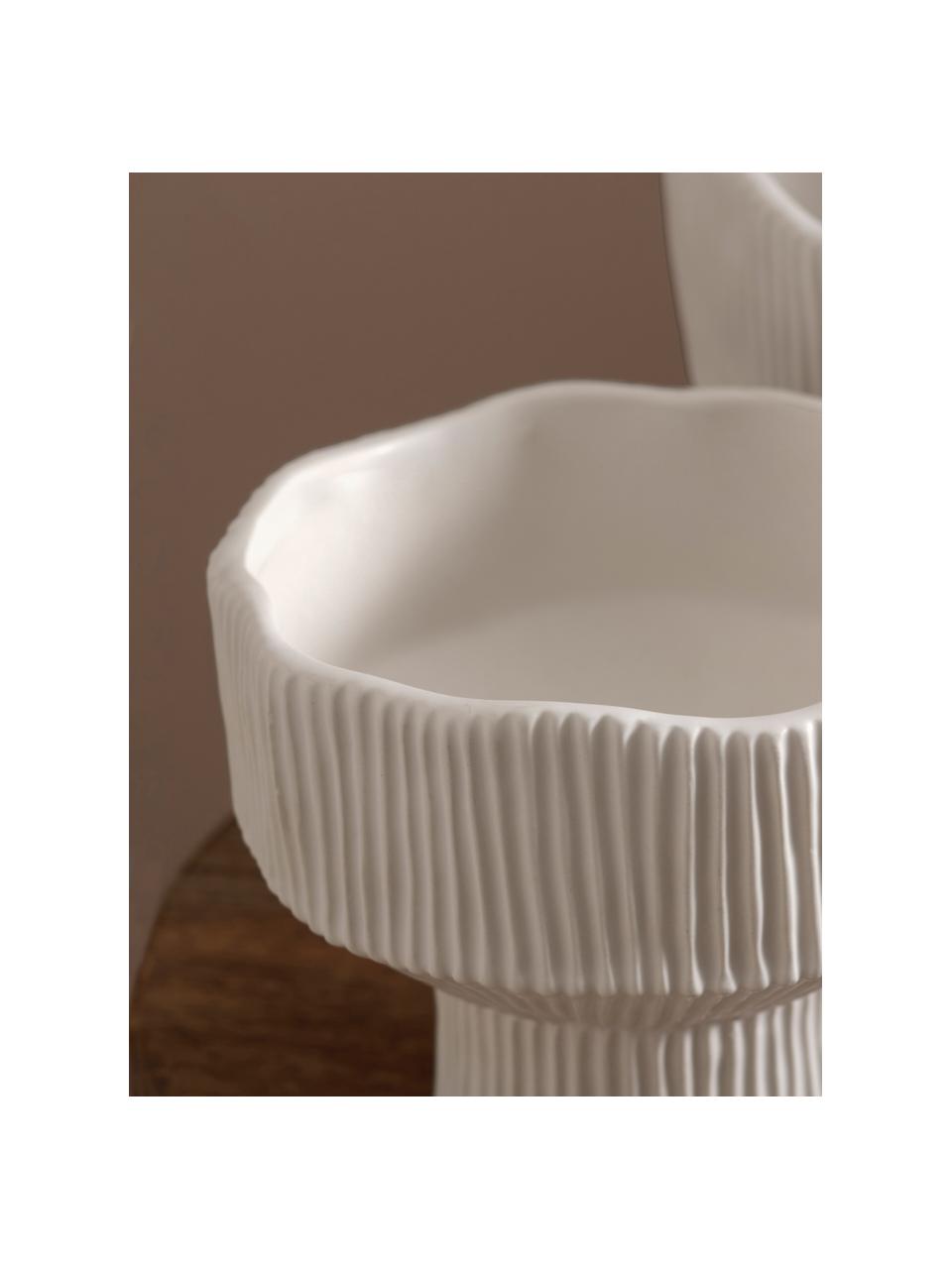 Vaso in ceramica Mushroom, Ceramica, Bianco crema, Ø 18 x Alt. 17 cm