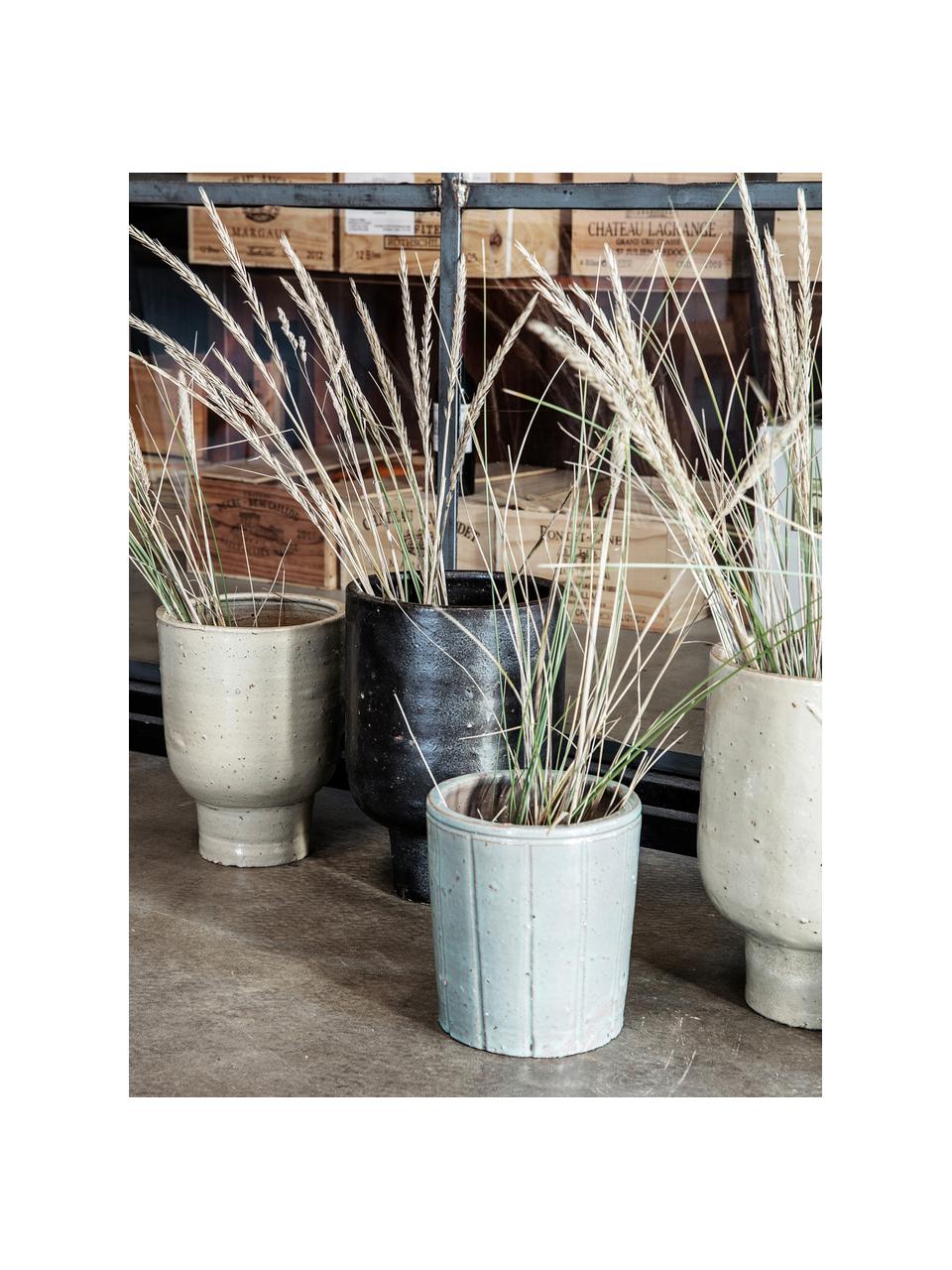 Handgemaakte plantenpot Artist, Klei, geglazuurd, Donkerbruin, Ø 22 x H 32 cm