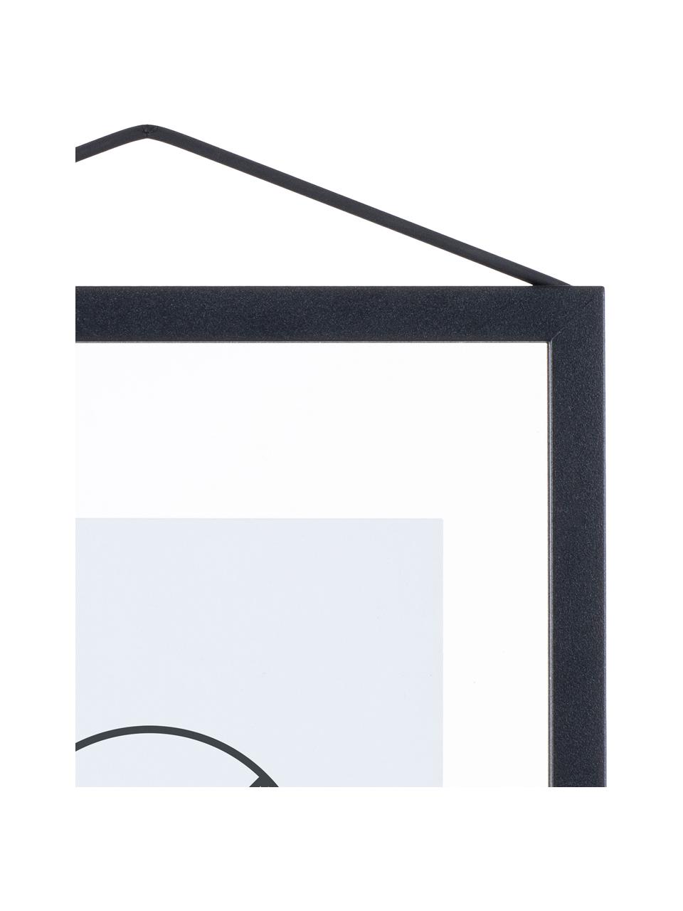 Cornice nera Frame, Cornice: alluminio verniciato a po, Cornice: nero Sospensione: nero Frontale e retro: trasparente, Larg. 17 x Alt. 23 cm
