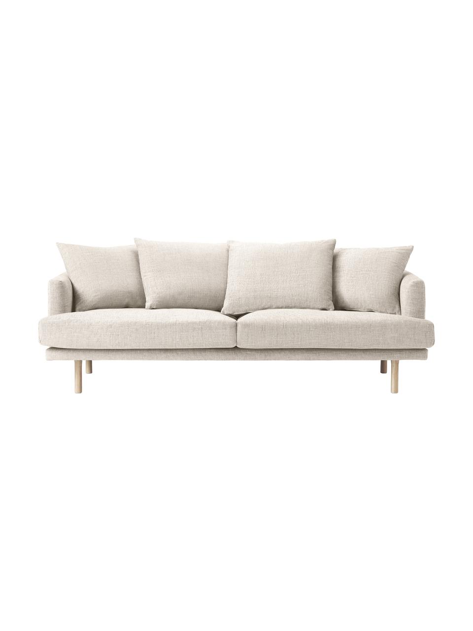 Sofa Adrian (2-osobowa), Tapicerka: 47% wiskoza, 23% bawełna,, Stelaż: sklejka, Nogi: drewno dębowe olejowane, Beżowa tkanina, S 214 x W 79 cm