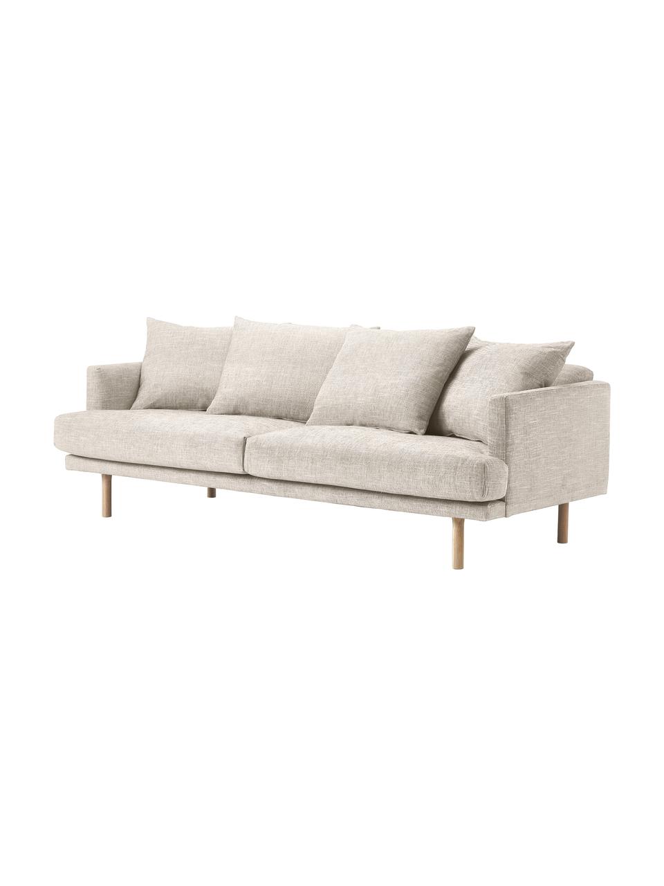 Sofa Adrian (2-Sitzer), Bezug: 47 % Viskose, 23 % Baumwo, Gestell: Sperrholz, Füße: Eichenholz, geölt, Webstoff Beige, B 214 x H 79 cm