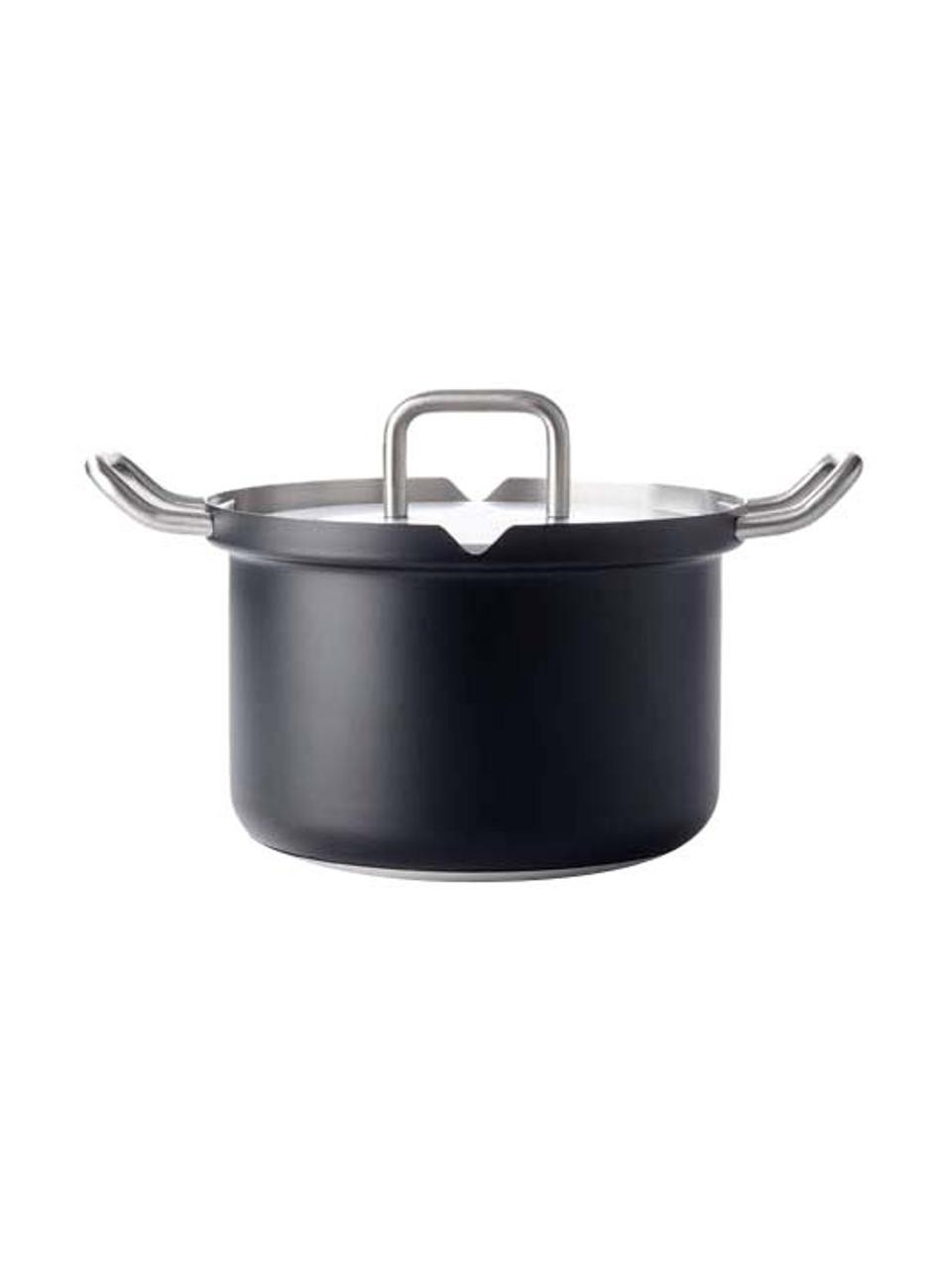 Batería de cocina de acero inoxidable Q-Linair, 4 pzas., Acero inoxidable, Negro, Set de diferentes tamaños