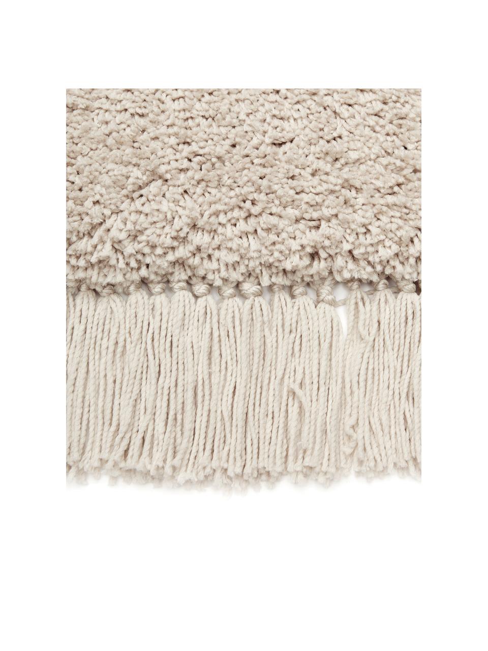 Flauschiger Hochflor-Teppich Dreamy mit Fransen, 100 % Polyester, Beige, B 300 x L 400 cm (Größe XL)