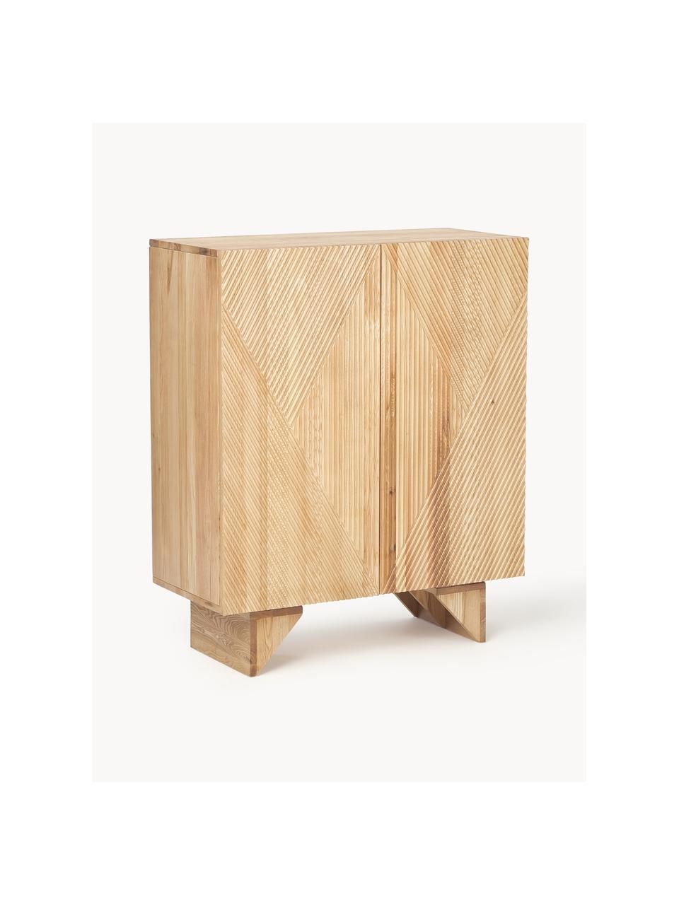 Chiffonnier de madera de fresno Louis, Estructura: madera de fresno maciza b, Parte trasera: tablero de fibras de dens, Madera de fresno, An 100 x Al 120 cm