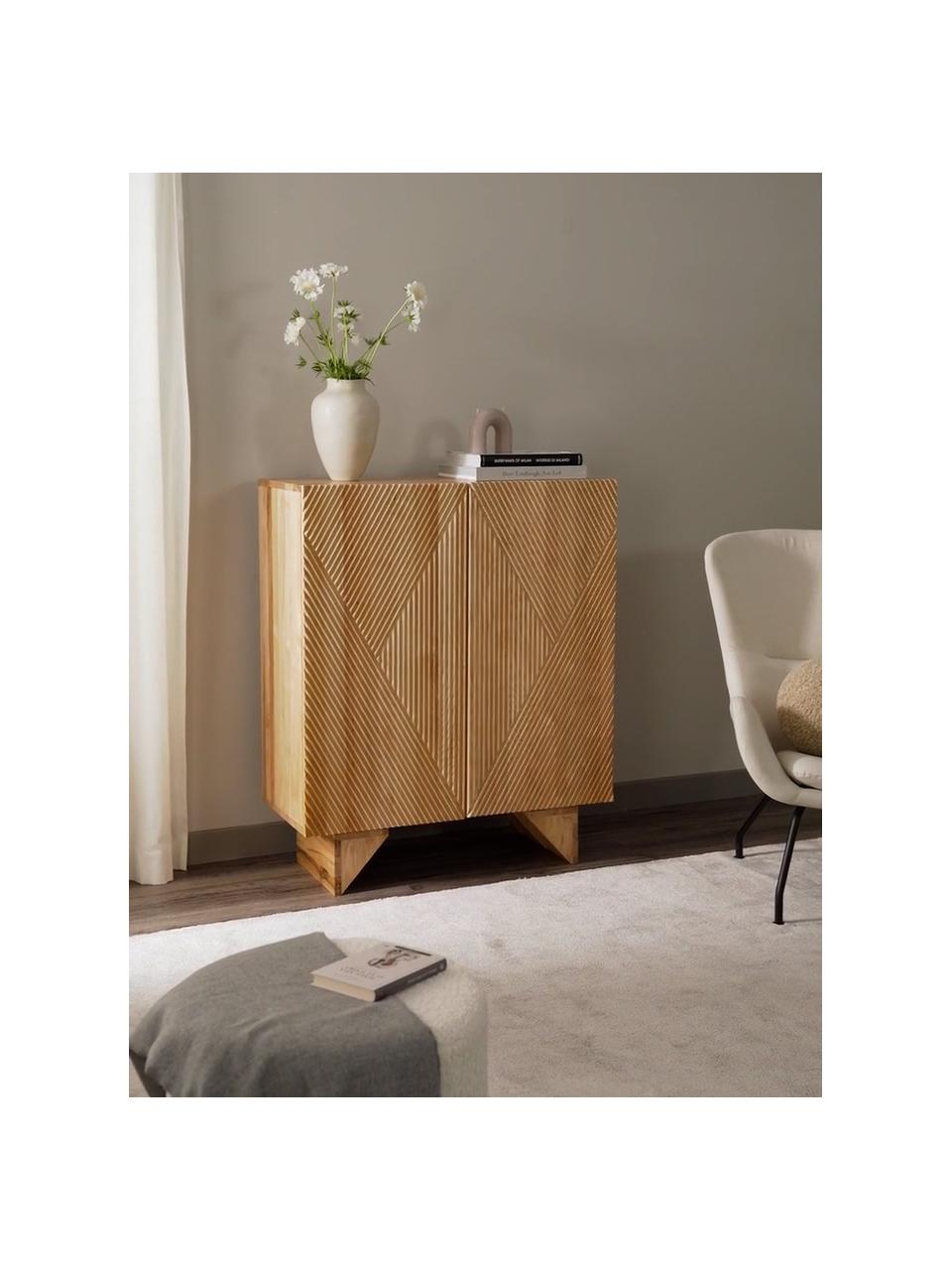 Credenza alta in legno di frassino Louis, Legno di frassino, Larg. 100 x Alt. 120 cm