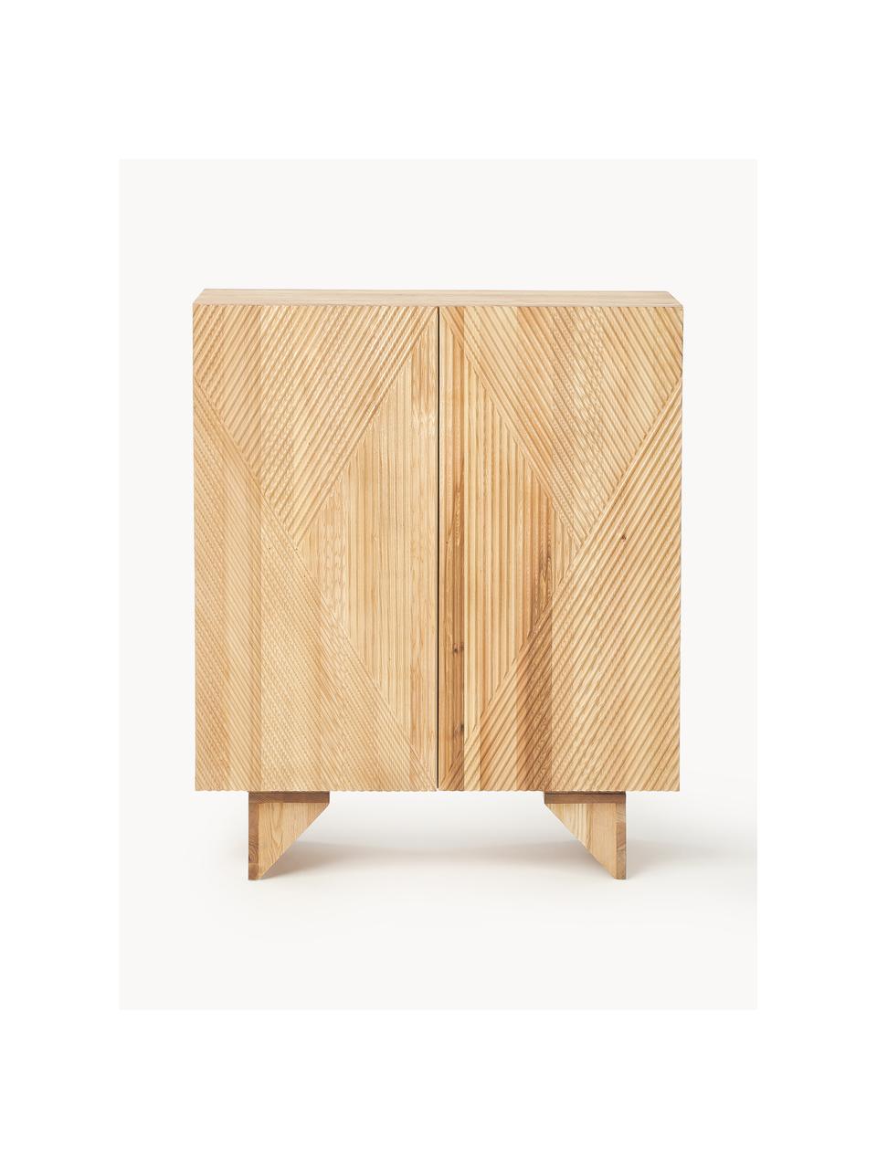 Chiffonnier de madera de fresno Louis, Estructura: madera de fresno maciza b, Parte trasera: tablero de fibras de dens, Madera de fresno, An 100 x Al 120 cm