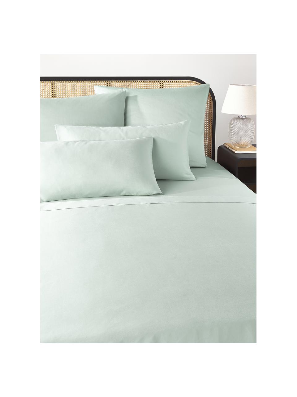 Baumwollsatin-Bettlaken Comfort, Webart: Satin Fadendichte 250 TC,, Salbeigrün, B 240 x L 280 cm