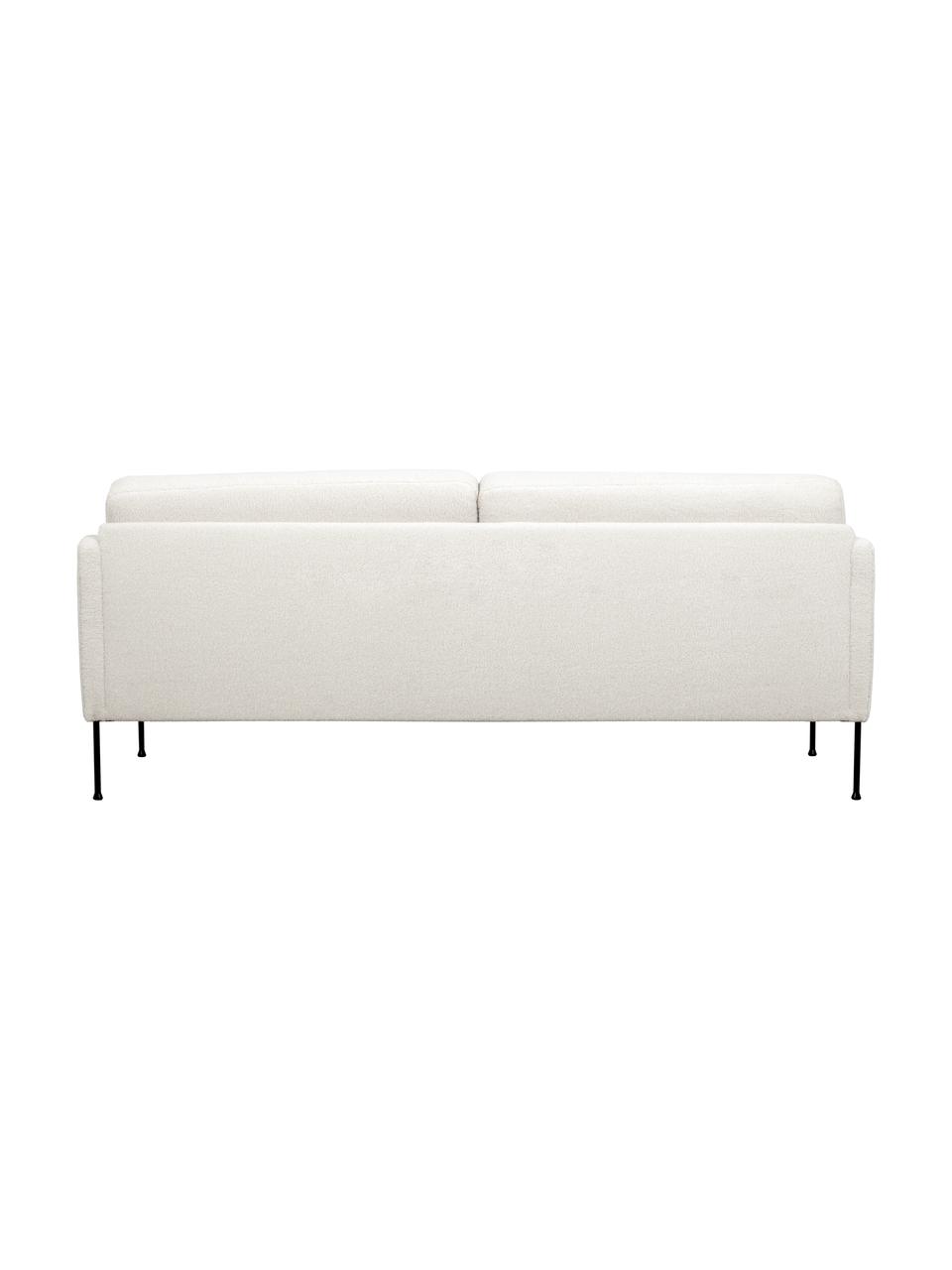 Sofa Teddy z metalowymi nogami Fluente (3-osobowa), Tapicerka: 100% poliester (Teddy) Dz, Stelaż: lite drewno sosnowe z cer, Nogi: metal malowany proszkowo, Kremowobiały Teddy, S 196 x G 85 cm