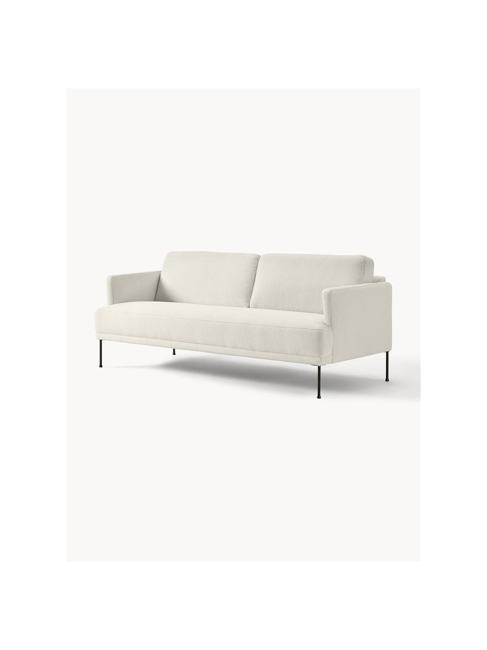 Teddy-Sofa Fluente (3-Sitzer), Bezug: 100% Polyester (Teddyfell, Gestell: Massives Kiefernholz, Teddy Off White, B 196 x T 85 cm