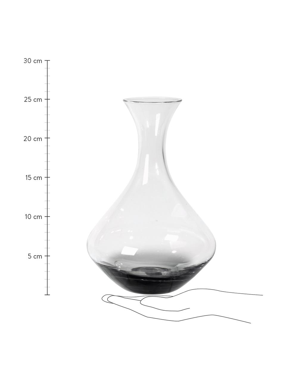 Ručne fúkaná karafa Smoke, 1,6 l, Fúkané sklo, Priehľadná, tmavosivá, V 25 cm, 1,6 l