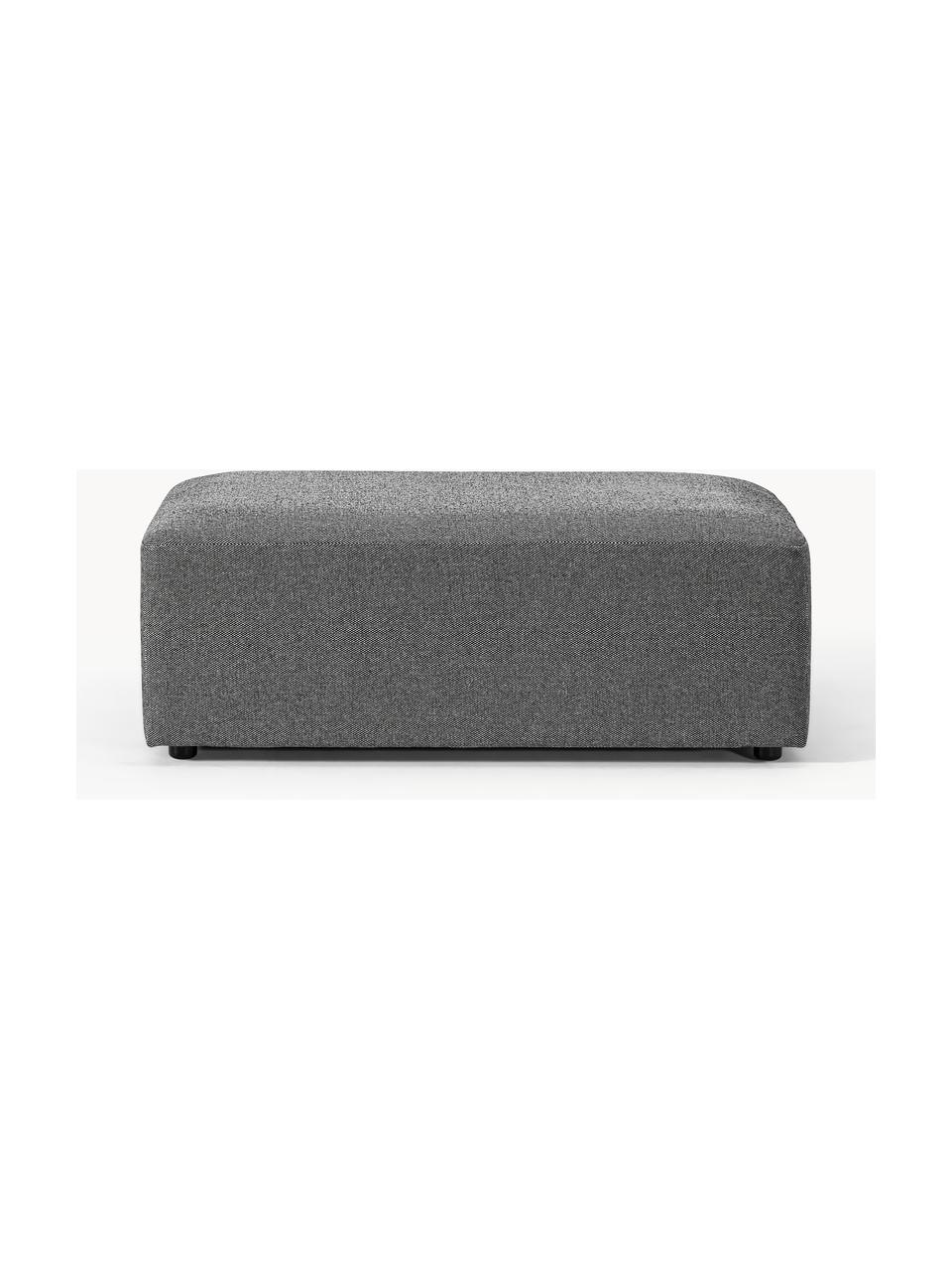 Pouf XL Melva, larg 116 x prof. 72 cm, Tissu gris foncé, larg. 116 x prof. 72 cm