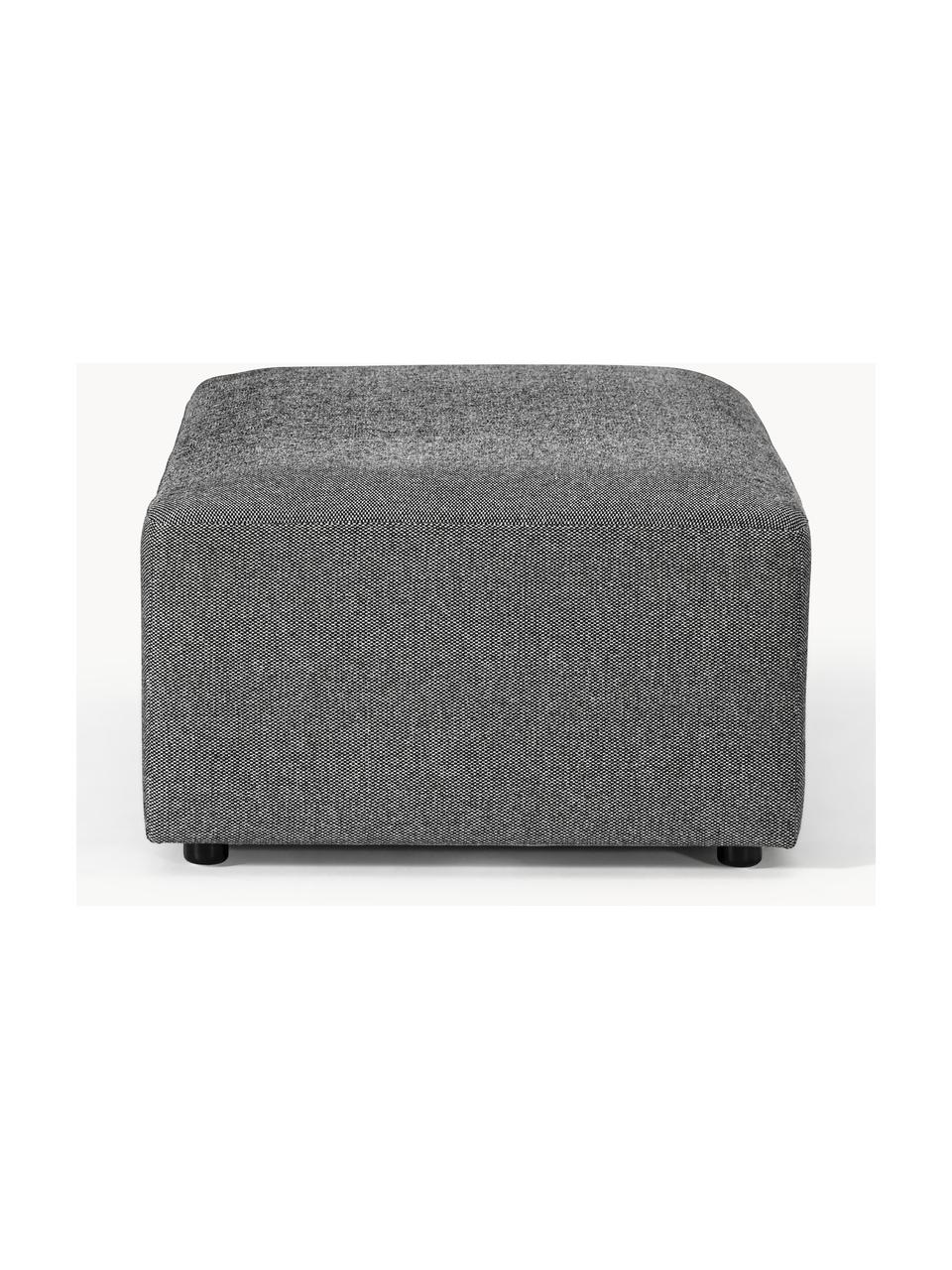 Pouf XL Melva, larg 116 x prof. 72 cm, Tissu gris foncé, larg. 116 x prof. 72 cm