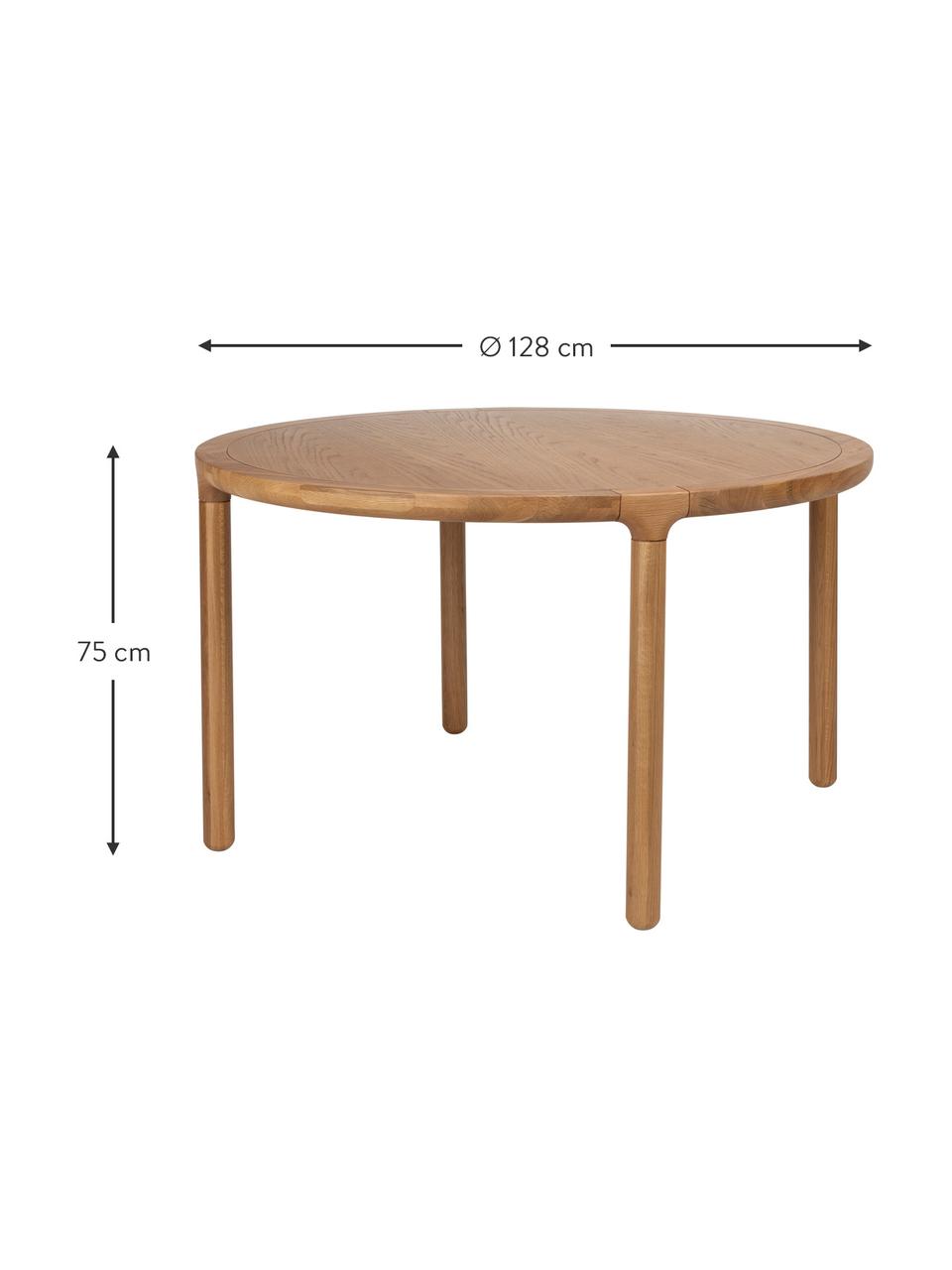 Mesa de comedor redonda de madera de fresno Storm, Ø 128 cm, Madera de fresno, tablero de fibras de densidad media (MDF), Madera de fresno, Ø 128 x Al 75 cm