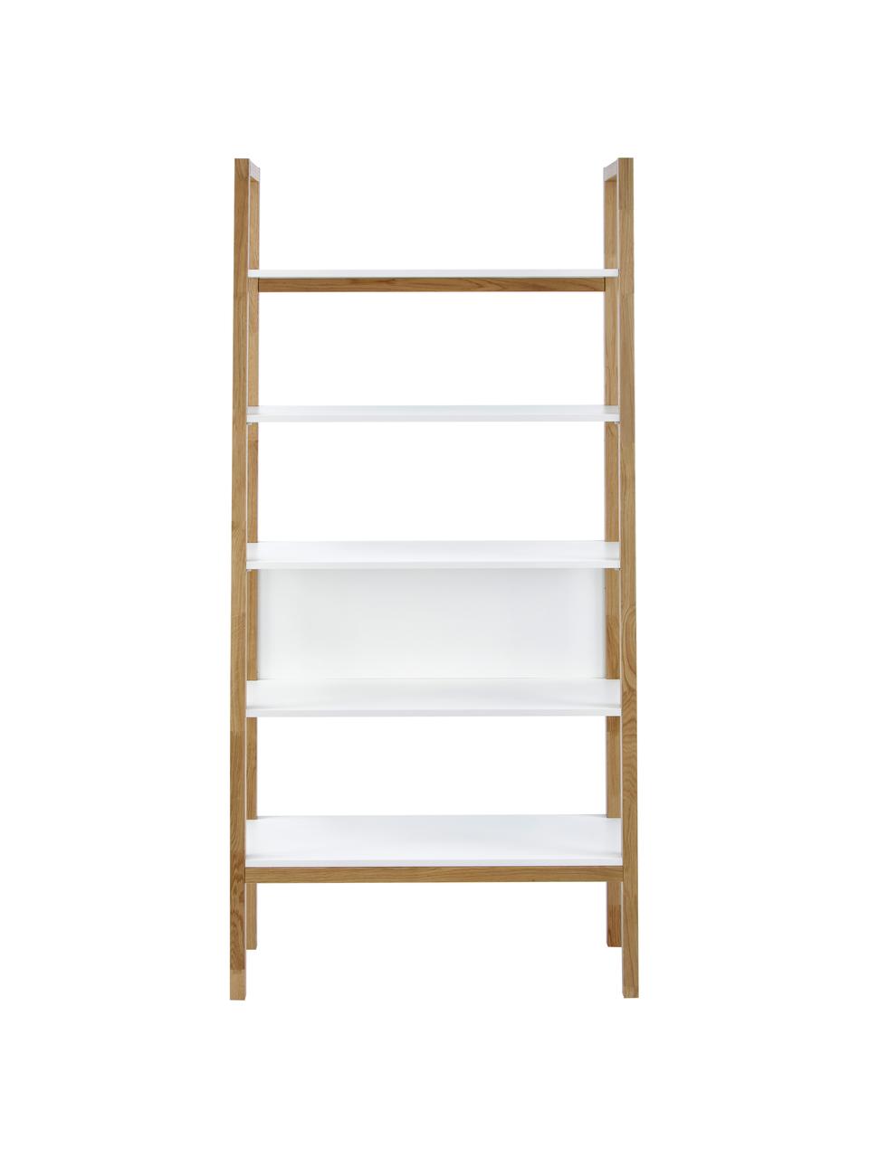 Wandrek Farringdon met frame van eikenhout, Frame: massief eikenhout, FSC®-g, Wit, eikenhoutkleurig, B 90 x H 185 cm