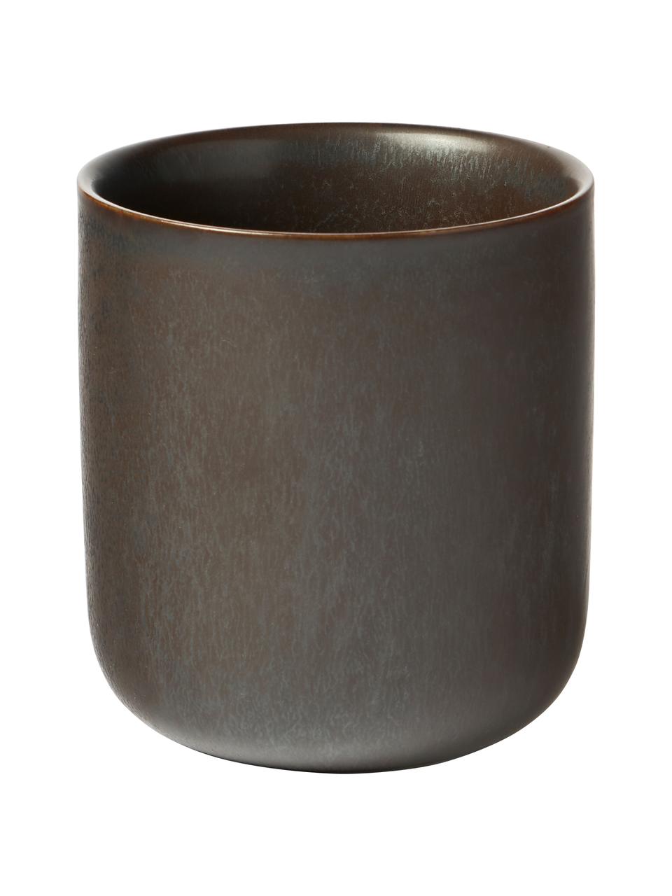 Ručne vyrobený hrnček New Norm, Porcelán, Tmavohnedá, Ø 8 x V 9 cm, 210 ml
