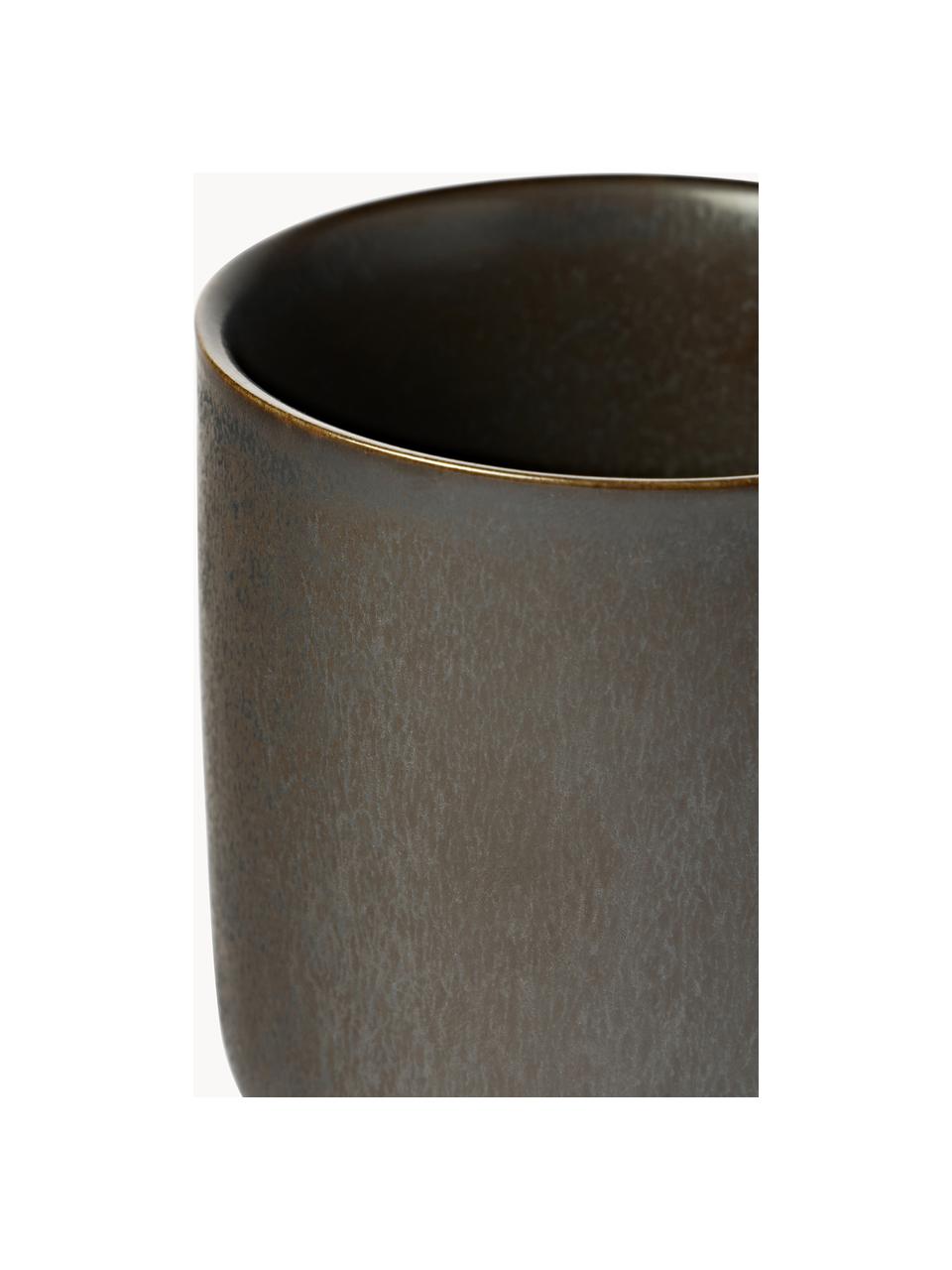 Ručně vyrobený pohárek New Norm, Porcelán, Tmavě hnědá, Ø 8 cm, V 9 cm, 210 l
