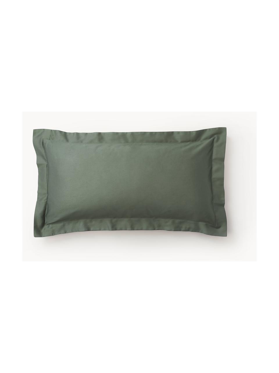 Povlak na polštář z bavlněného saténu Premium, Tmavě zelená, Š 40 cm, D 80 cm