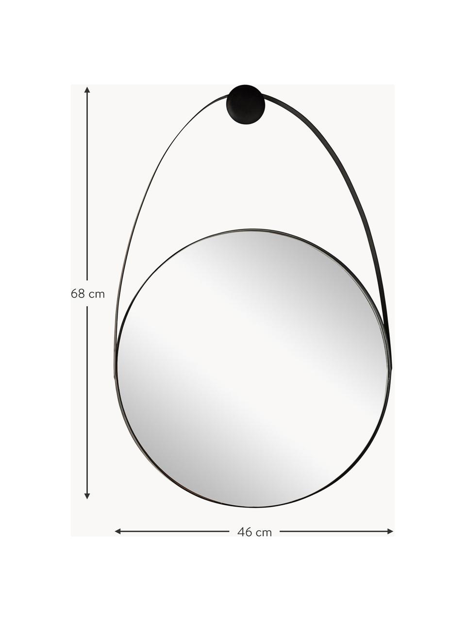 Nástěnné zrcadlo s kovovým rámem Kieran, Černá, Š 46 cm, V 68 cm
