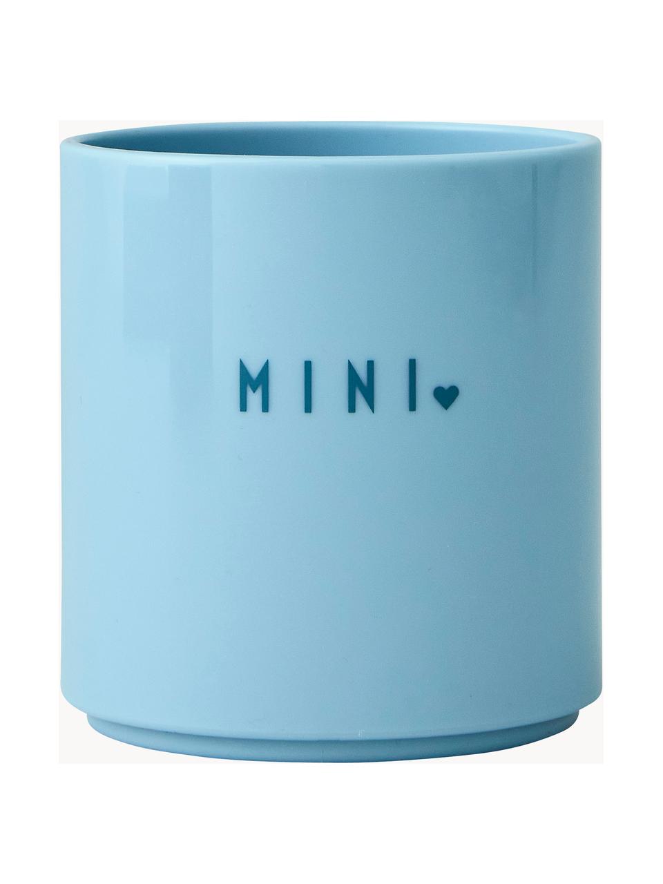 Kinderbeker Mini Favourite met verschillend opschrift aan de voor- en achterzijde, Tritan (kunststof), BPA-, BPS- en EA-vrij, Lichtblauw (Darling), Ø 7 x H 7 cm, 150 ml