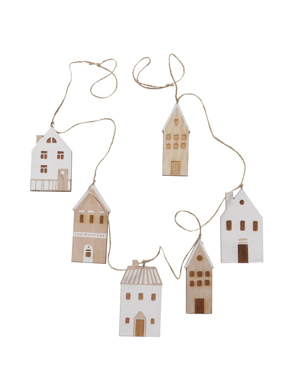 Girlanden-Set Nordy, 2-tlg., 125 cm, Sperrholz, Jute, Braun, Weiß, L 125 cm