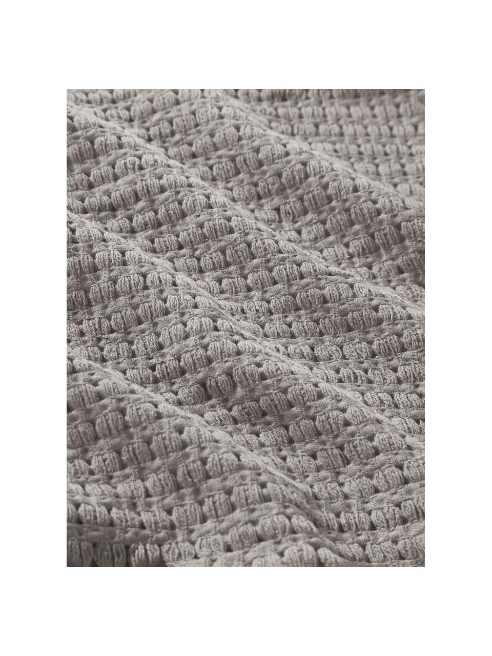 Narzuta z piki waflowej Adair, 100% bawełna, Szary, S 230 x D 250 cm