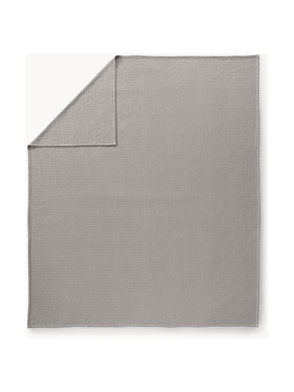 Waffelpiqué-Tagesdecke Adair, 100 % Baumwolle, Grau, B 230 x L 250 cm