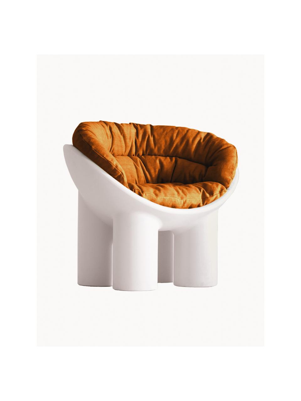 Cojín para sillón Roly Poly, Funda: 100% algodón, Terracota, An 80 x Al 45 cm