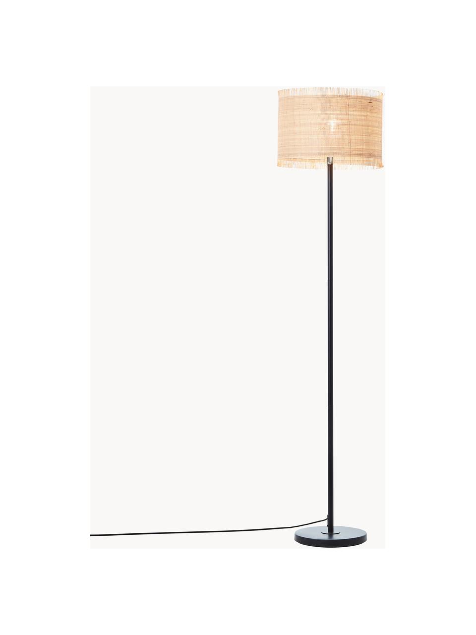 Lampadaire en jonc de mer Raffy, Beige, haut. 154 cm