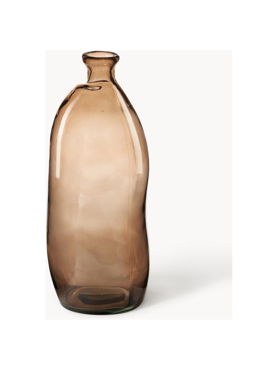 Váza ve tvaru lahve Dina, Recyklované sklo, s certifikátem GRS, Hnědá, Ø 13 cm, V 35 cm