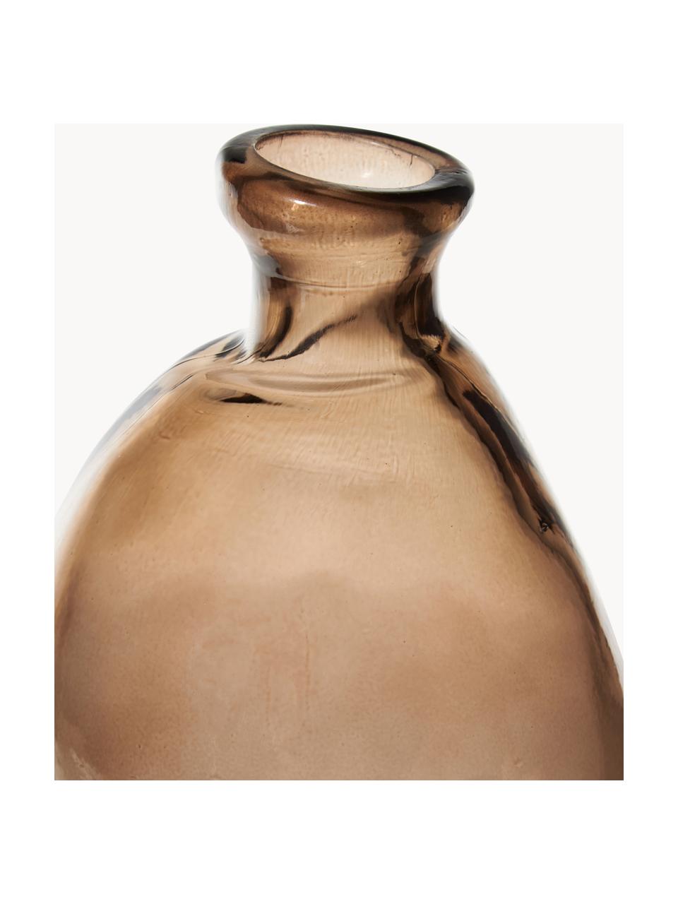 Jarrón botella Dina, Vidrio reciclado con certificado GRS, Marrón, Ø 13 x Al 35