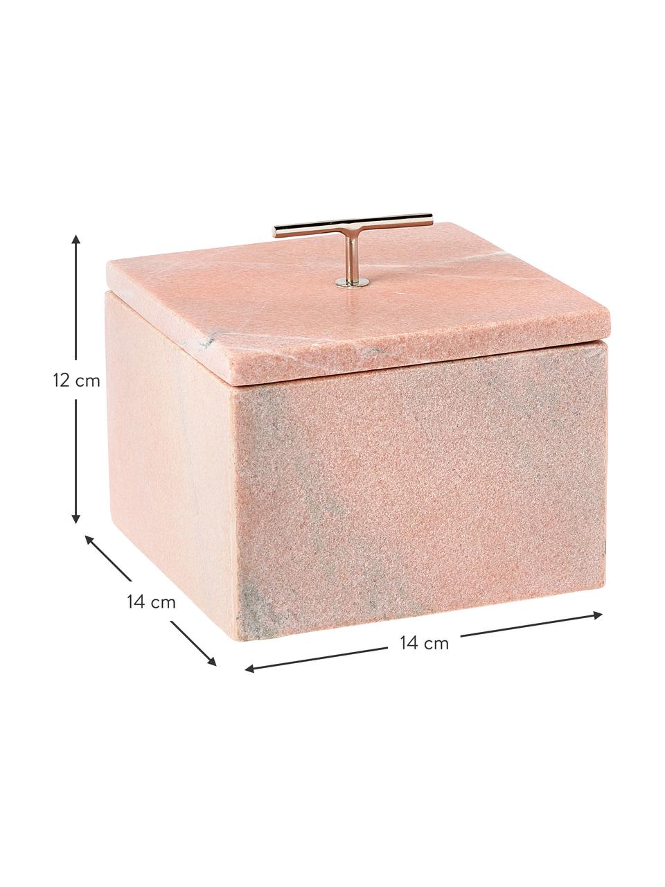 Marmeren sieradendoos Terri, Terracotta, gemarmerd, B 14 x H 12 cm