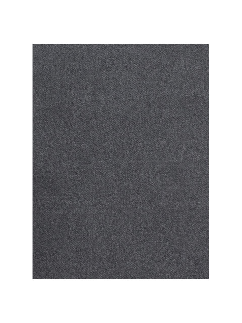 Plaid en coton gris foncé Plain, 50 % coton, 50 % acrylique, Gris foncé, larg. 140 x long. 180 cm