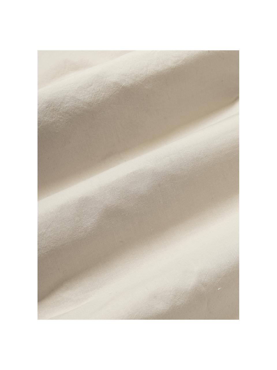 Federa in cotone percalle beige con dettaglio trapuntato Fia 2 pz, Beige chiaro, Larg. 40 x Lung. 80 cm