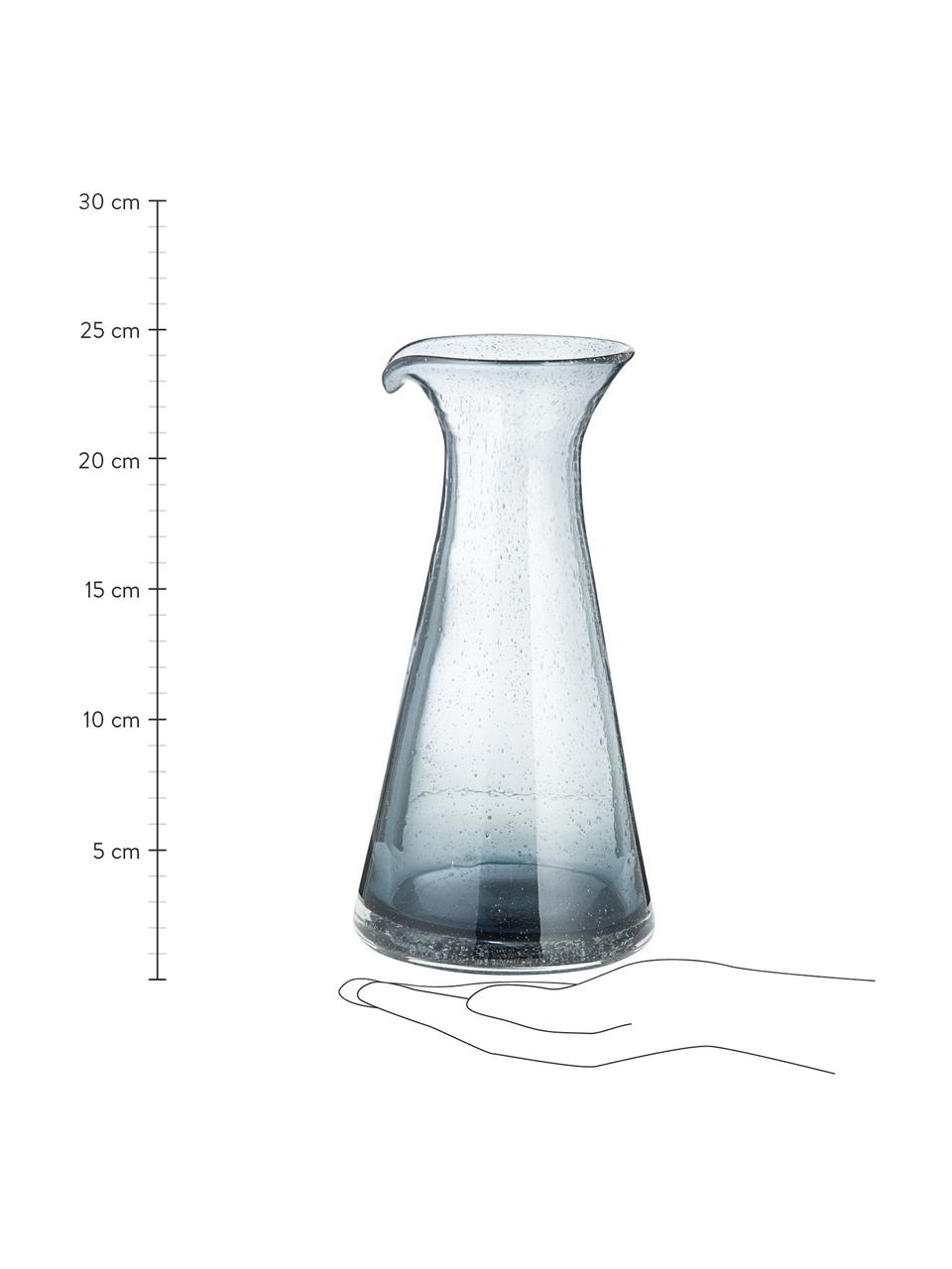 Mundgeblasene Karaffe Bubble mit dekorativen Luftbläschen, 800 ml, Glas, Transparent, Grau, H 25 cm, 800 ml