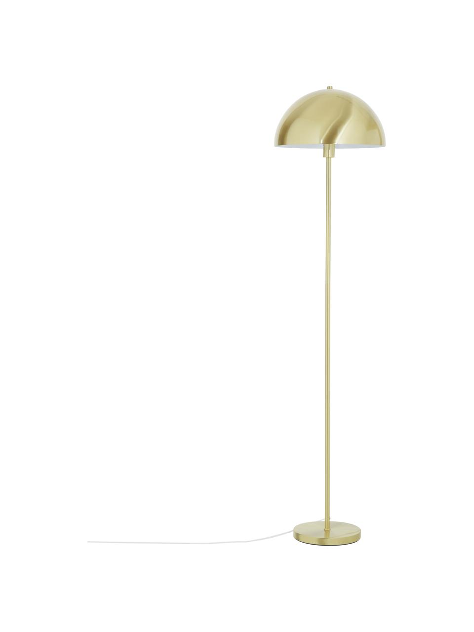 Stehlampe Matilda in Messing, Lampenschirm: Metall, gebürstet, Lampenfuß: Metall, vermessingt, Messingfarben, Ø 40 x H 164 cm