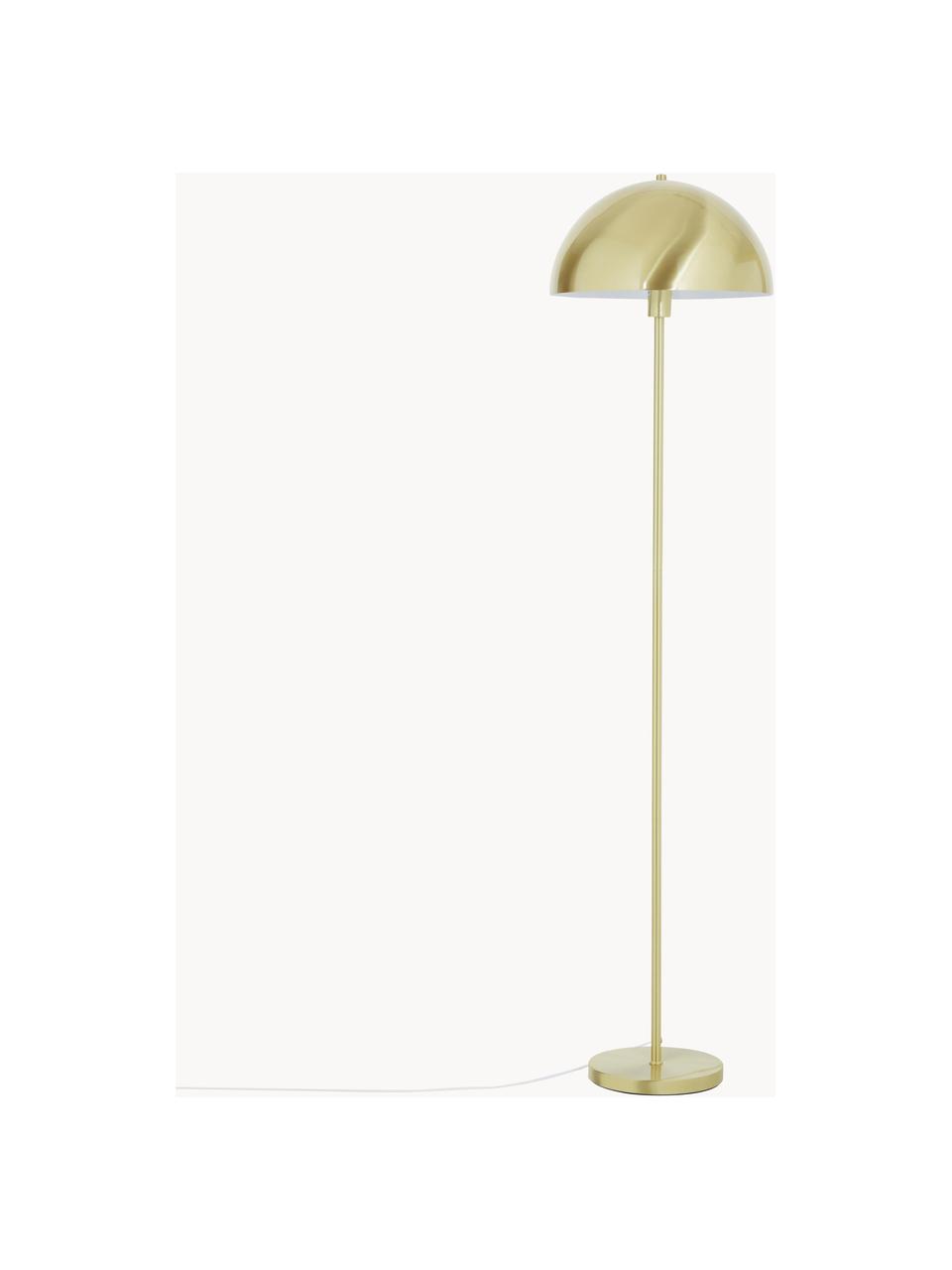 Stehlampe Matilda, Lampenschirm: Metall, gebürstet, Lampenfuß: Metall, vermessingt, Messingfarben, H 164 cm