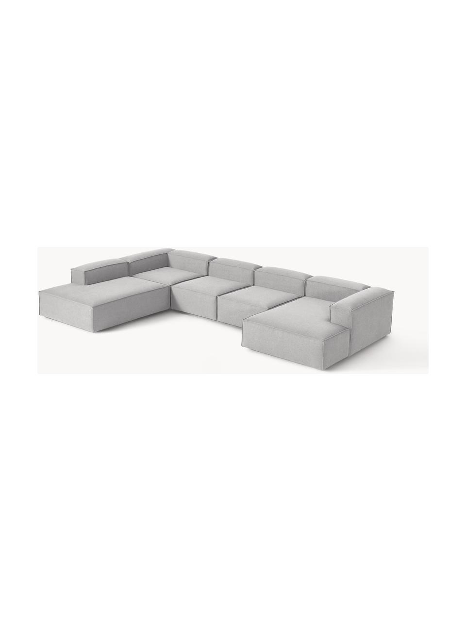 Sofá rinconera modular Lennon, Tapizado: 100% poliéster Alta resis, Estructura: madera contrachapada de p, Patas: plástico Este producto es, Tejido gris, An 418 x F 269 cm, chaise longue izquierda