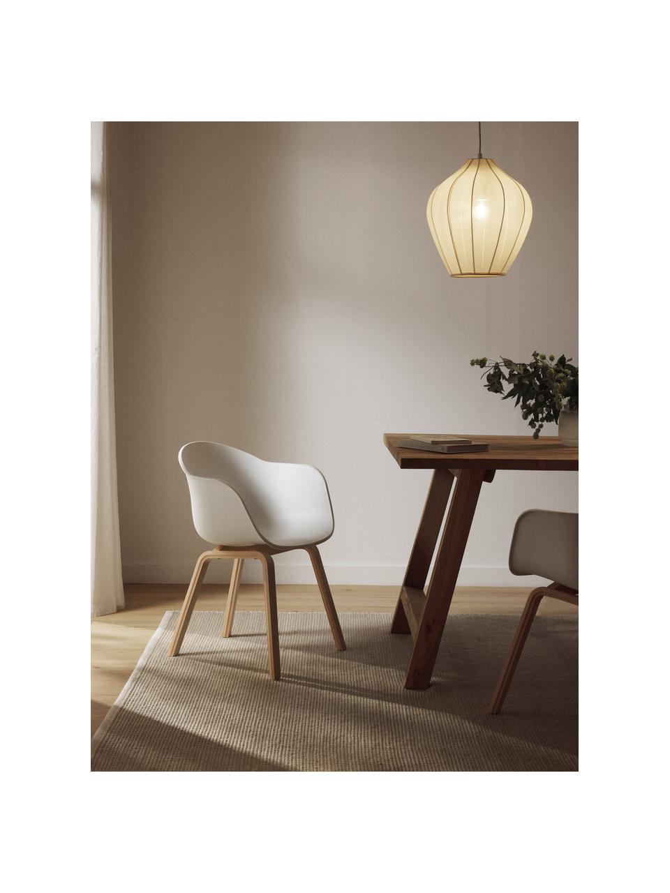 Židle s područkami s dřevěnými nohami Claire, Bílá, bukové dřevo, Š 60 cm, H 54 cm