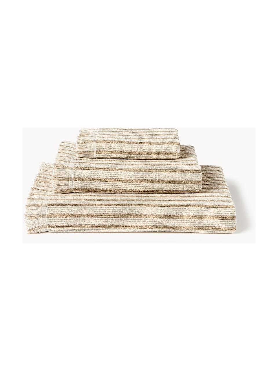 Serviettes de toilette Irma, tailles variées, Beige, 4 pièces (2 serviettes de toilette et 2 draps de bain)