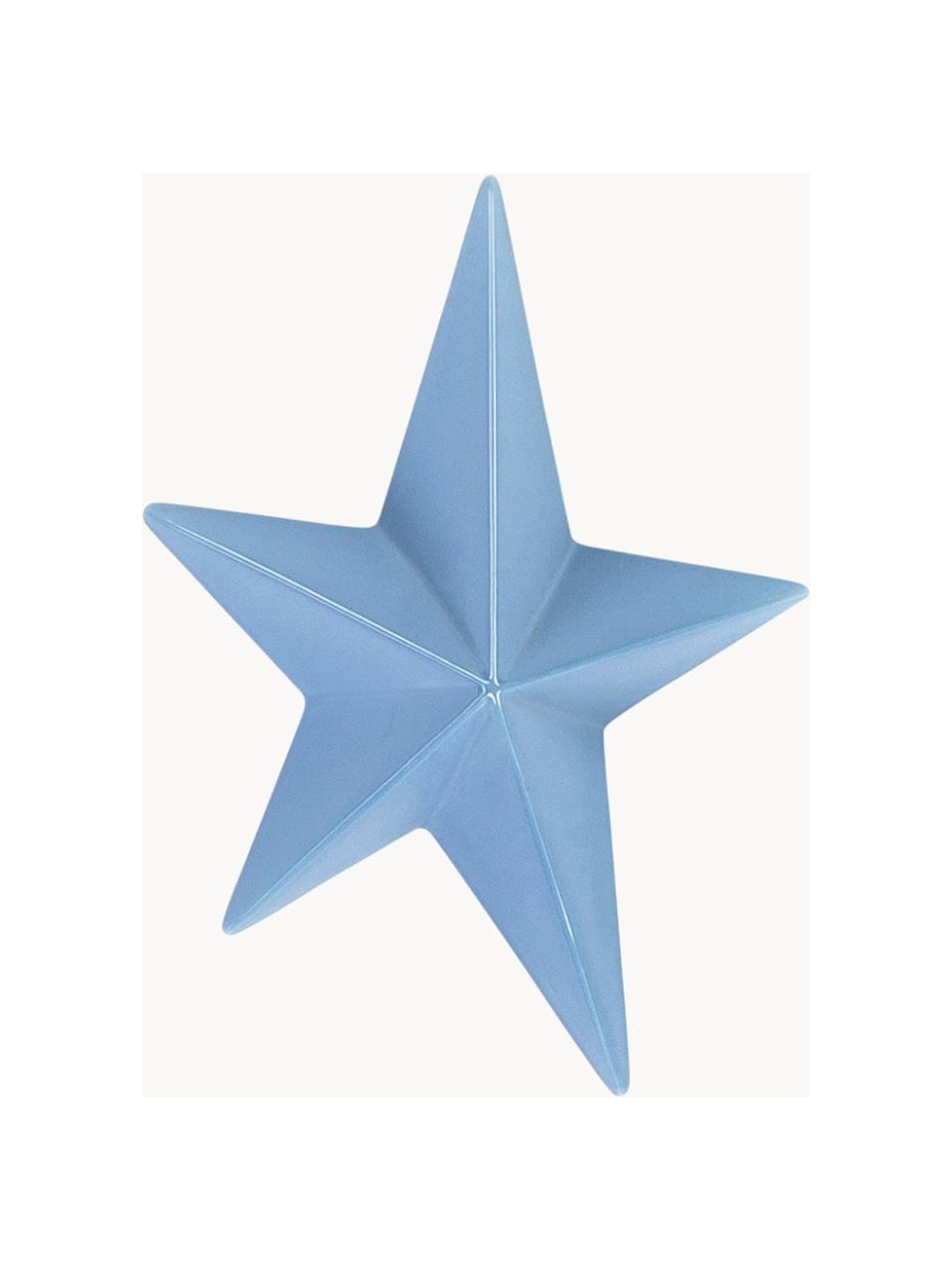 Wandobjekt Star, Steingut, Hellblau, B 14 x H 18 cm