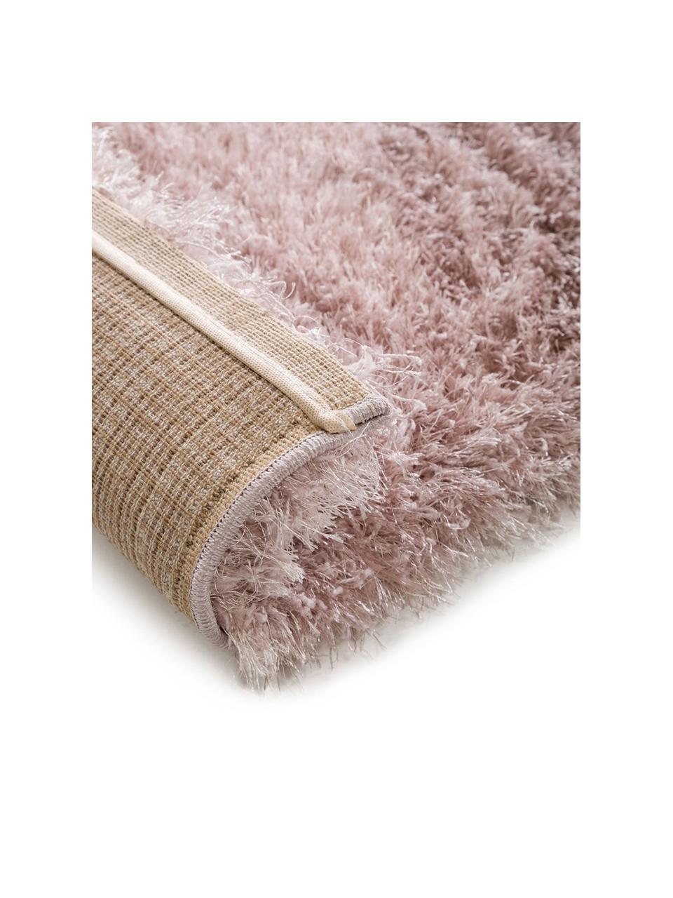 Glänzender Hochflor-Teppich Lea in Rosa, 50% Polyester, 50% Polypropylen, Rosa, B 300 x L 400 cm (Größe XL)