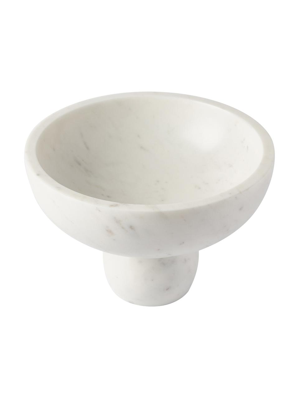 Ciotola decorativa in marmo bianco Levi, Marmo, Bianco marmorizzato, Ø 26 x Alt. 17 cm