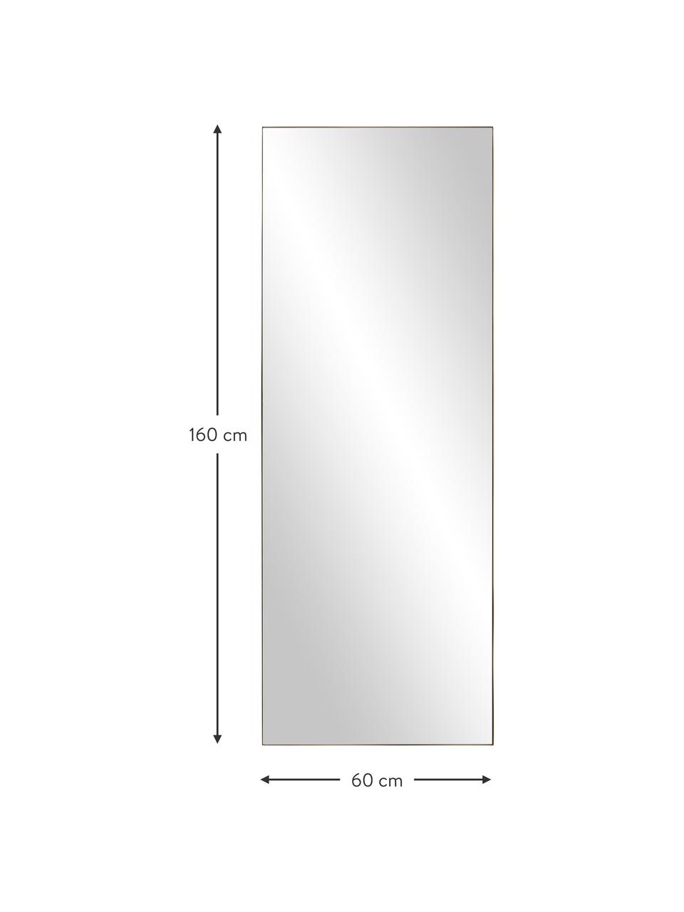 Specchio grande alto Cato, Cornice: metallo rivestito, Retro: pannello di fibra a media, Superficie dello specchio: lastra di vetro, Dorato, Larg. 60 x Alt. 160 cm