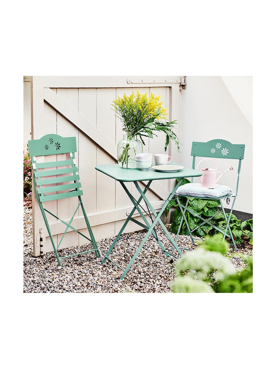 Table de balcon pliante en métal Daisy, Vert sauge