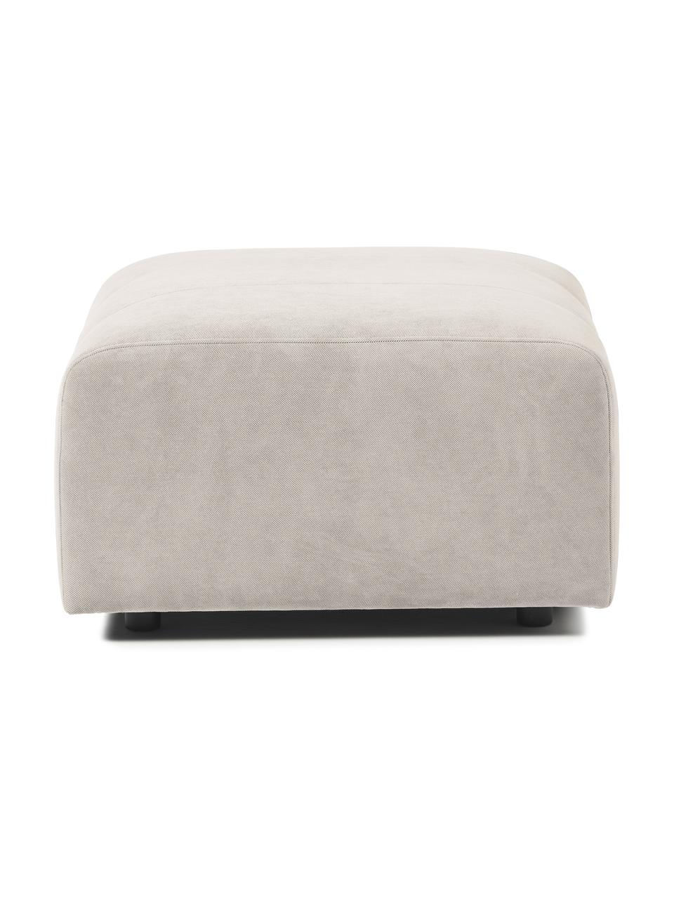 Poggiapiedi da divano in tessuto Lena, Rivestimento: tessuto (88% poliestere, , Struttura: legno di pino, legno lami, Piedini: plastica, Tessuto bianco crema, Larg. 76 x Alt. 44 cm